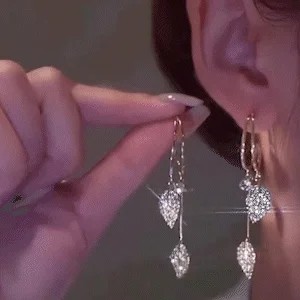 Natural shell zircon earrings