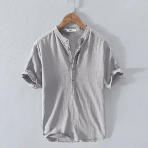 2023 Men's New Linen Casual Short Sleeve Shirt