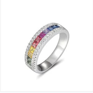 Diakiane Rainbow-Tourmaline Spinni-Ring