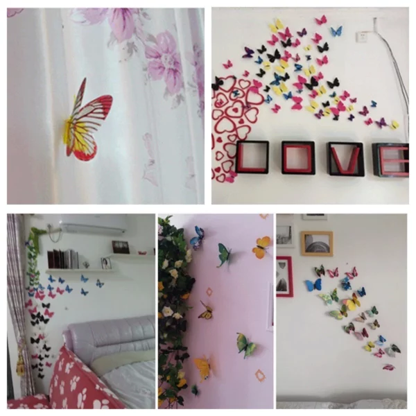 3D Butterflies Wall Stickers (12 pcs)
