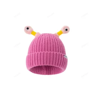 Winter Parent-Child Cute Glowing Little Monster Knit Beanie Hat - Clothes