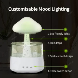 Mushroom diffuser with rain - Custom Max line rain cloud humidifier