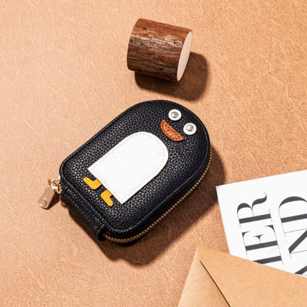 Cute Penguins PU Credit Card Coin Wallet for Gift