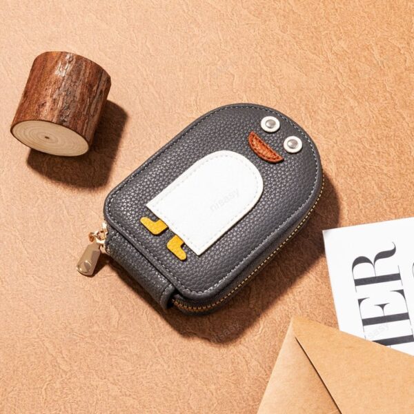 Cute Penguins PU Credit Card Coin Wallet for Gift