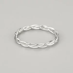 925 Sterling Silver Ring Cute Braiding Design Match