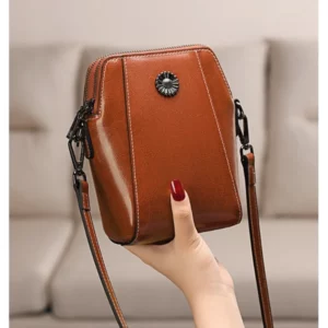 Women's soft leather mobile phone bag messenger bag