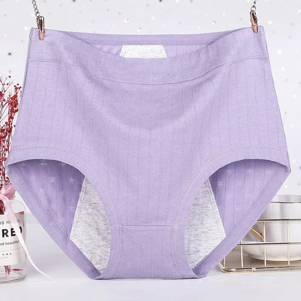 High Waist Plus Size Cotton Antibacterial & Leak-proof Physiological Underwear