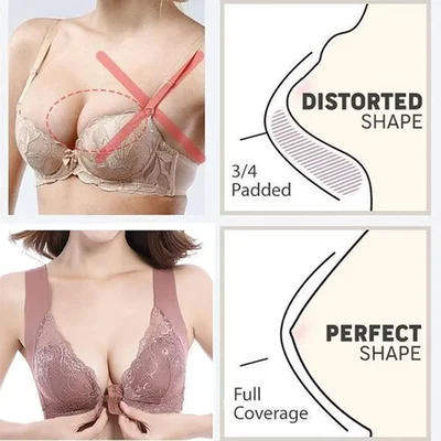 Front Closure 5D Shaping Push Up Bra – Seamless, Beauty Back, Comfy