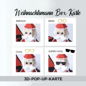 3D-Popup-Box-Karte „Weihnachtsmann-Streich“