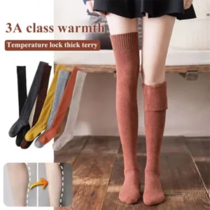 Women's thermal Winter fleece over knee socks