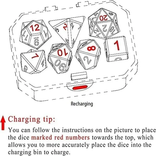 DND Dice Rechargeable with Charging Box(7 PCS)
