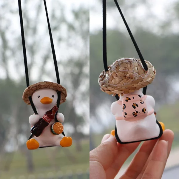 School Bag Straw Swing Duck Car Hanging Ornament