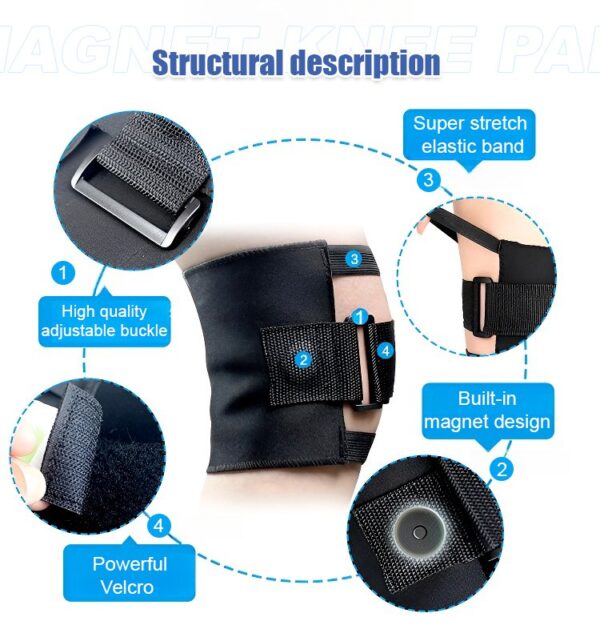 Multifunctional magnetic therapy adjustable knee pad